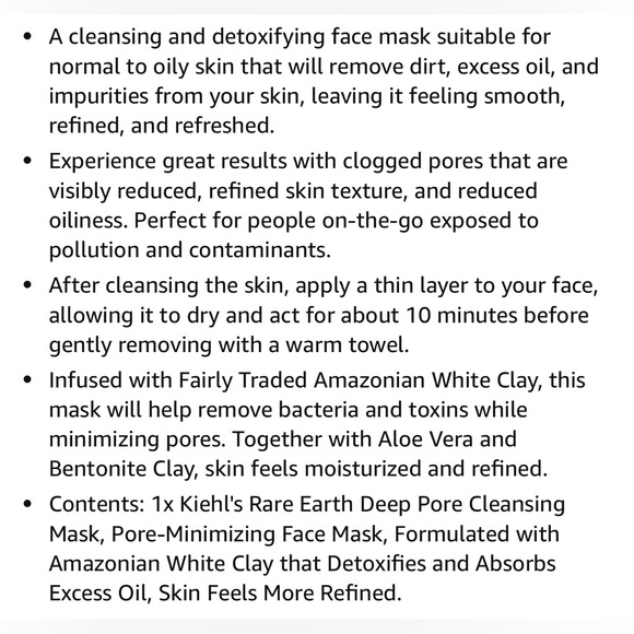 New Kiehl’s Rare Earth Deep Pore Minimizing Cleansing Clay Face Mask - Picture 5 of 7